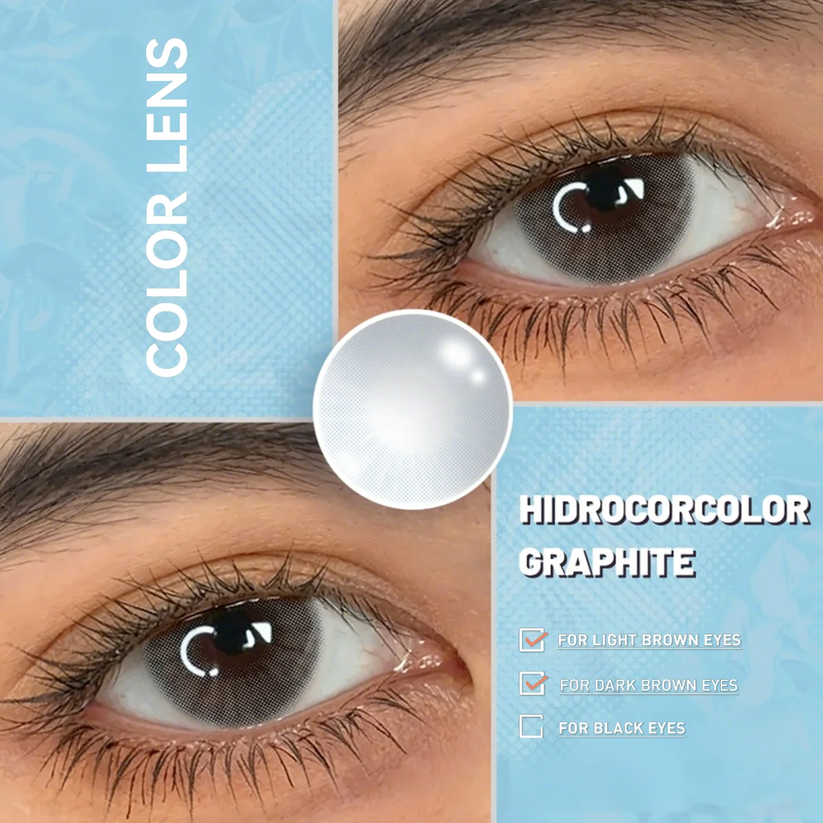 VISUASHOW Aurora Hazel Kontaktlinsen mit Sehstärke, 1 Paar, Halbjahresnutzung, natürliche, kosmetische, farbige Kontaktlinsen für Make-up und den täglichen Gebrauch – Detail 14