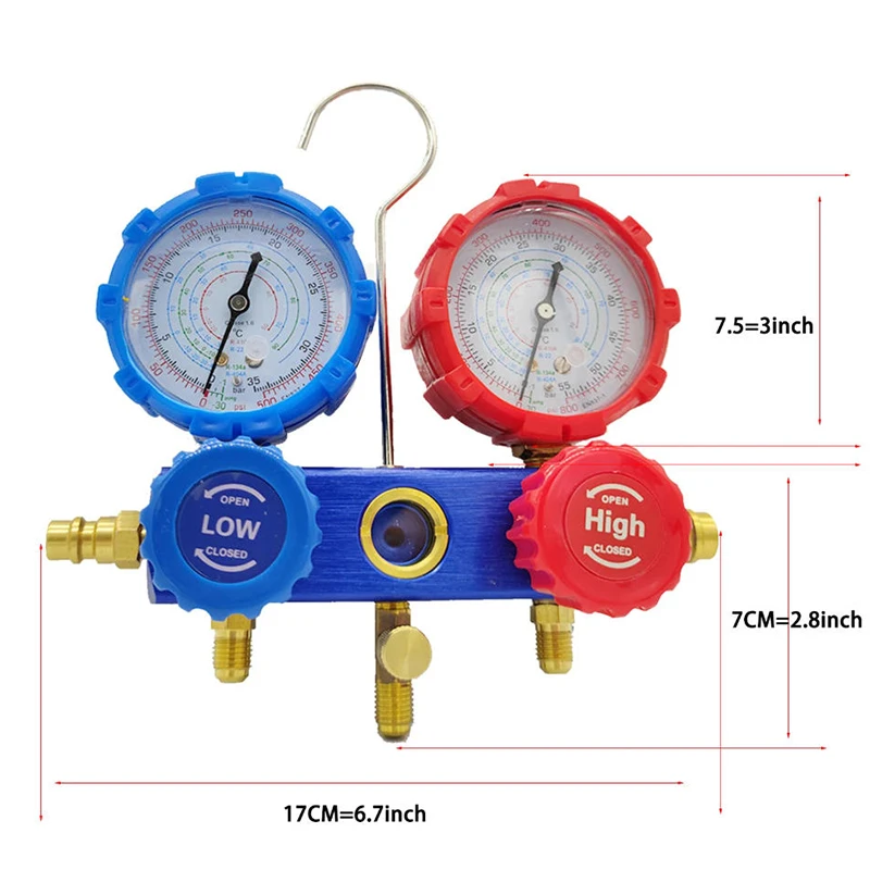 AC Air Condition Manifold Gauge Set For R22 R410A R134a R404A Manifold Gauge Set Kit Auto Refrigerant Diagnostic Tool Kit