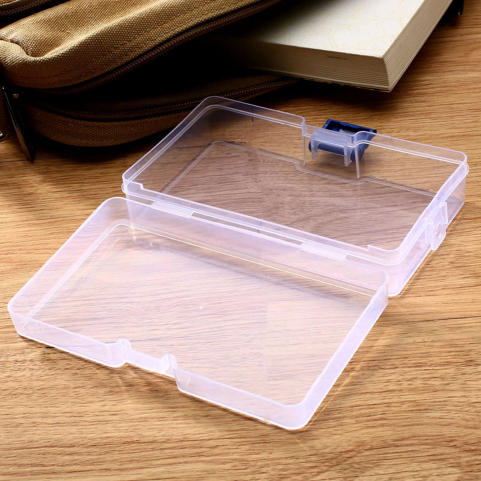 1pc Clear Plastic Storage Box Lock Case for Cosmetics Jewelry Collection Cassette Cover Home Storage Organization  145*85*35mm