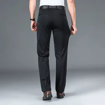 Fashion Men's Plus Size Fit Business Casual Pants Big Tall Classic Dress Pants Elasticity Casual Straight Leg Daily Trousers 2