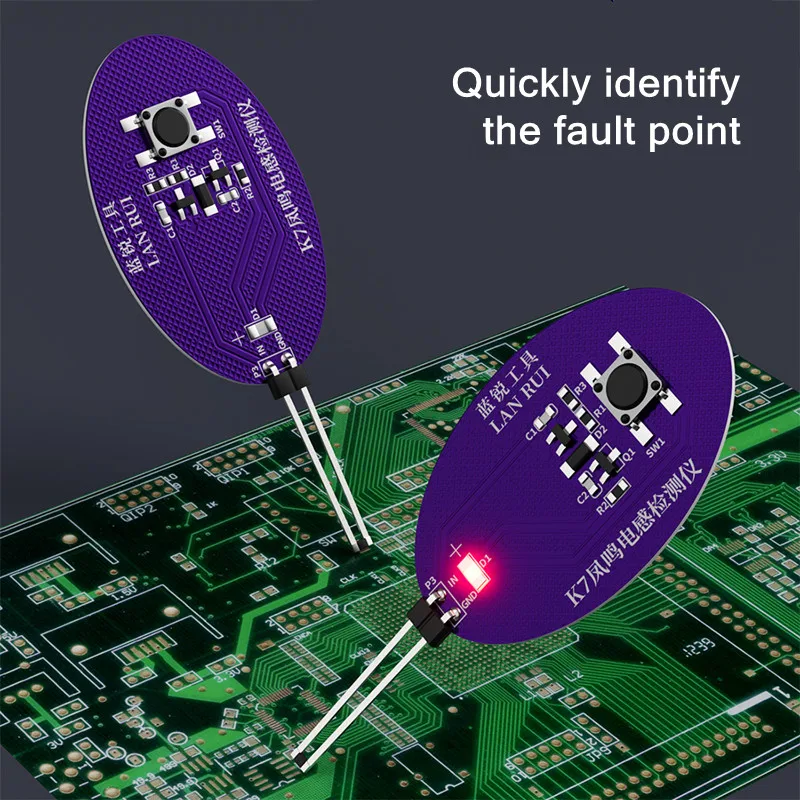 Lanrui K7 Inductance Tester for Mobile Phone Motherboard Repair Electromagnetic Detection Device with Red Light Fault Indicator