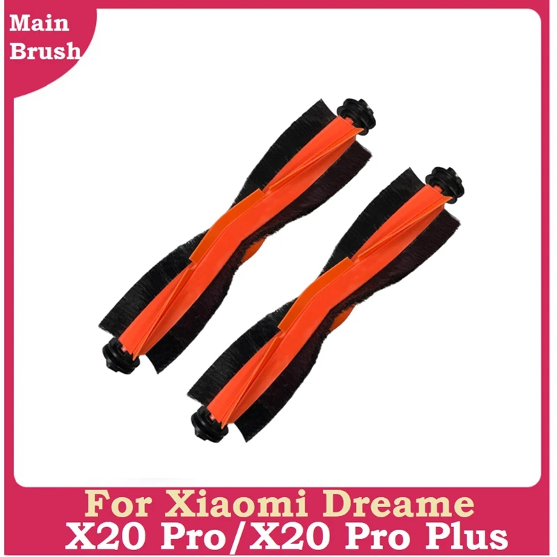 2PCS For Xiaomi Dreame X20 Pro/X20 Pro Plus Robot Vacuum Cleaner Washable Main Brush Replacement Spare Parts Accessories