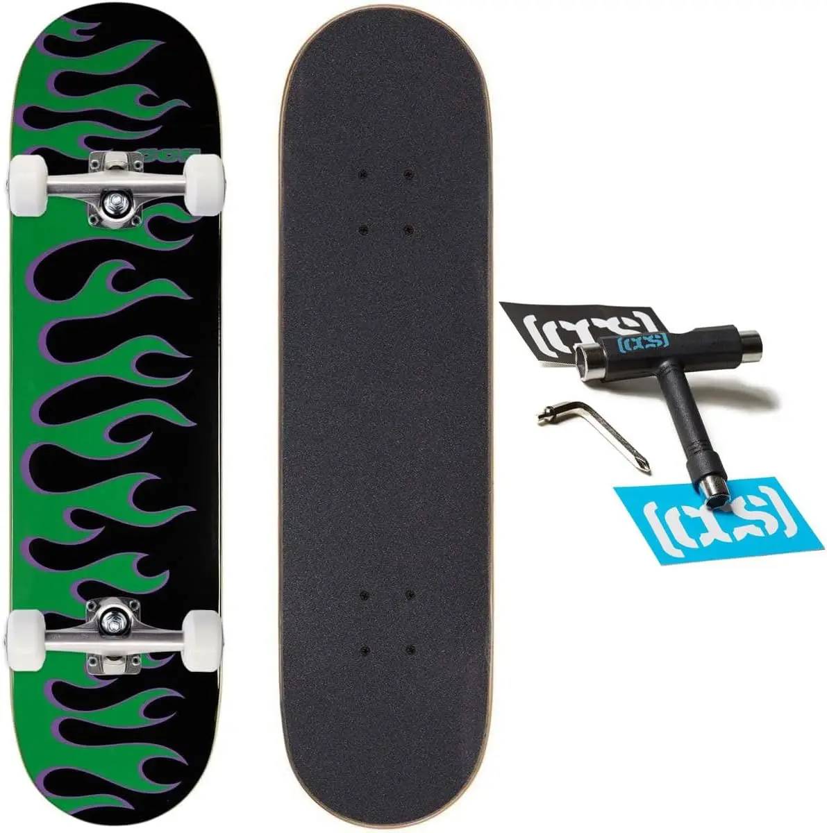 [CCS] Skateboard compleet esdoornhout Professionele kwaliteit Volledig geassembleerd met skategereedschap en stickers Volwassenen, kinderen, tieners,