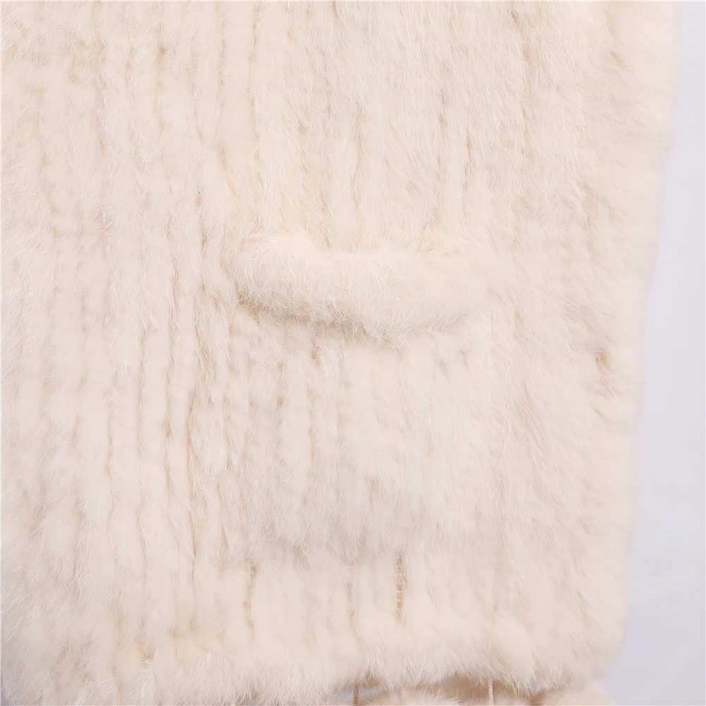 Luxury Women\'s Genuine Real Knitted rabbit Fur Scarves Lady Pashmina Wraps Autumn Winter Women Fur Cape Shawls Scarfs Pom Poms