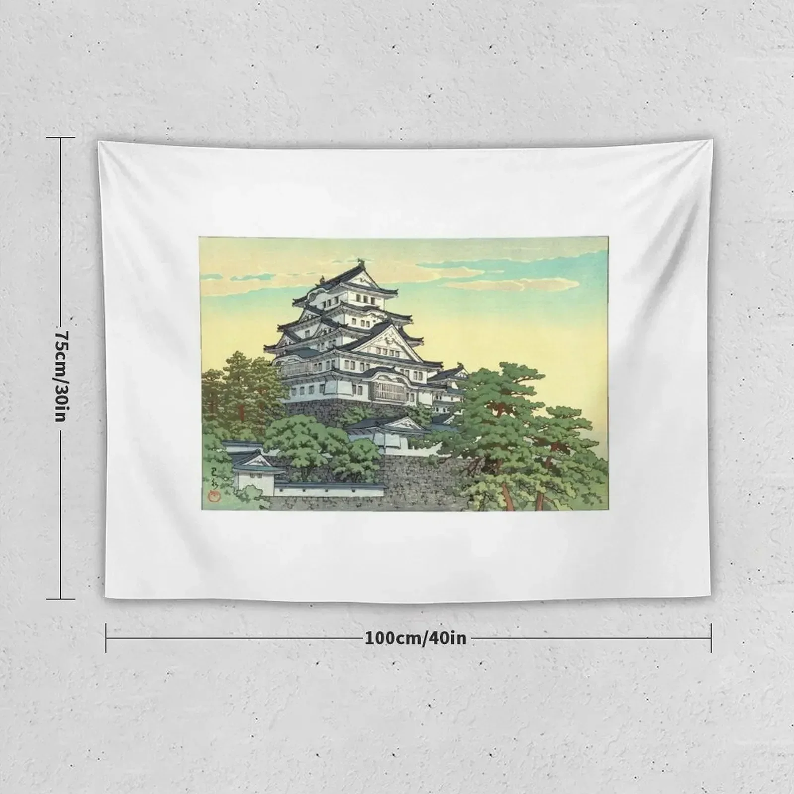 Kawase Hasui Pacific Transport Lines Himeji Castle Tapestry Carpet On The Wall Aesthetic Decoration Wall Deco Tapestry