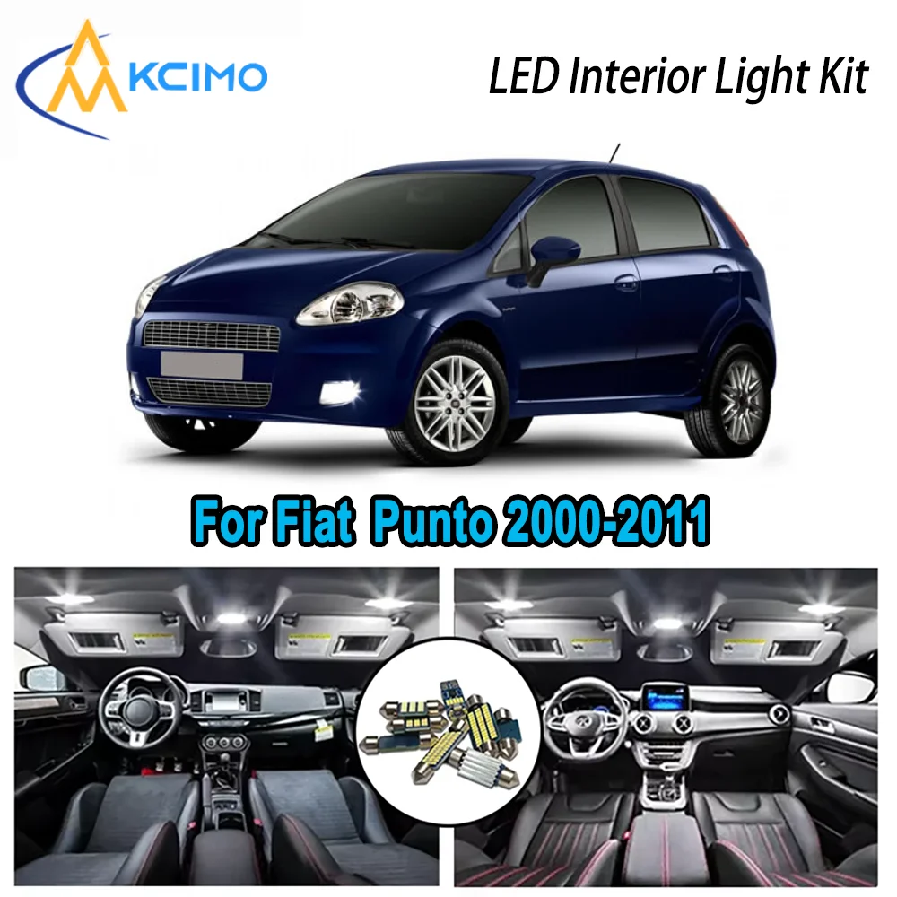 

High-Quality LED Interior Kit for Fiat Punto 2000-2011 2001 2002 2003 2004 Premium Error-Free Dome Map Trunk Automotive Lamps