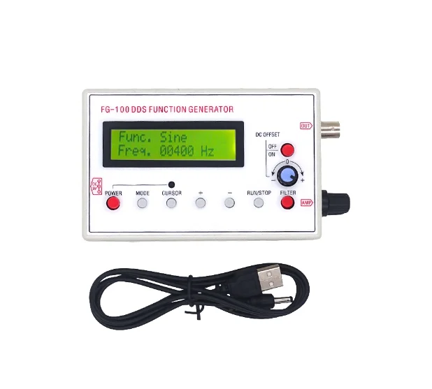 FG-100 1Hz - 500KHz DDS Function Signal Generator Frequency Counter Signal Source Module Sine Square Triangle Sawtooth Waveform