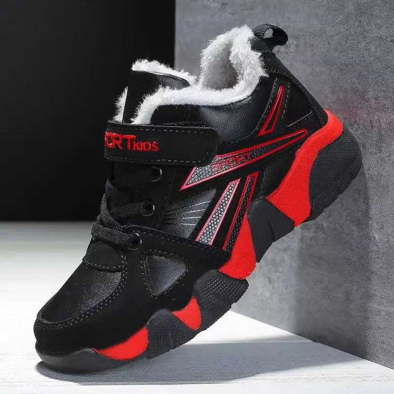 

Winter Boys Tenis Sneaker Children Shoes Warm Plush Outdoor Snow Kids Walking Casual Sneaker Cotton Sports Shoes for Boy