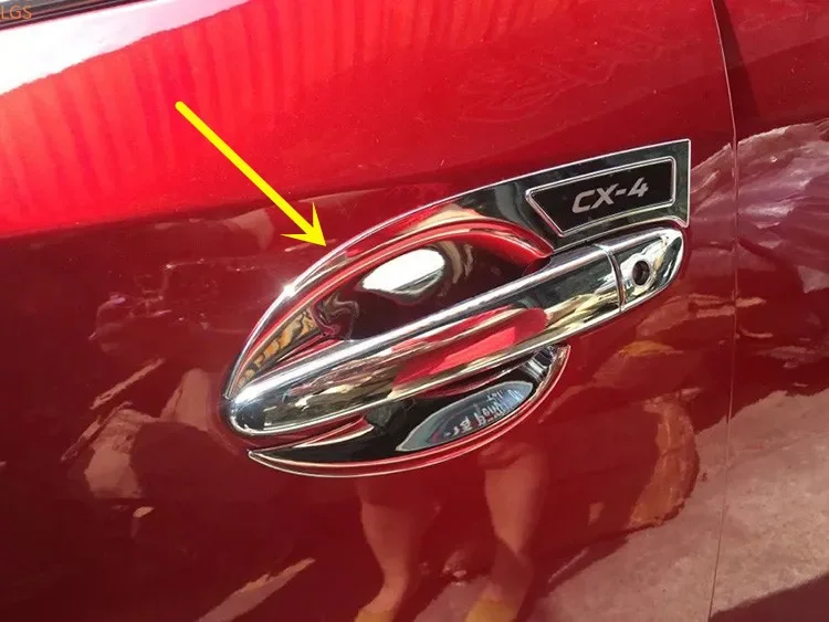 For Mazda CX-4 2016-2019 High-quality ABS Chrome door bowl handle decorative stickers anti-scratch protection car stylin