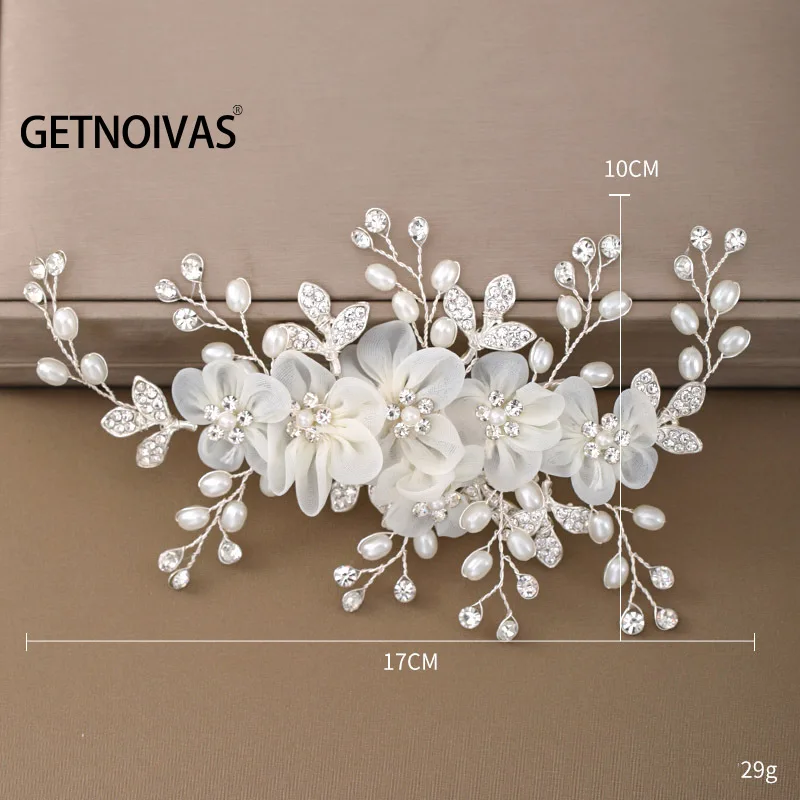 Flower Pearl Crystal Hair Clip Casamento Hair Comb Hairpin Headbands para a Noiva Mulheres Acessórios para o cabelo do casamento Jóias Tiara Gift