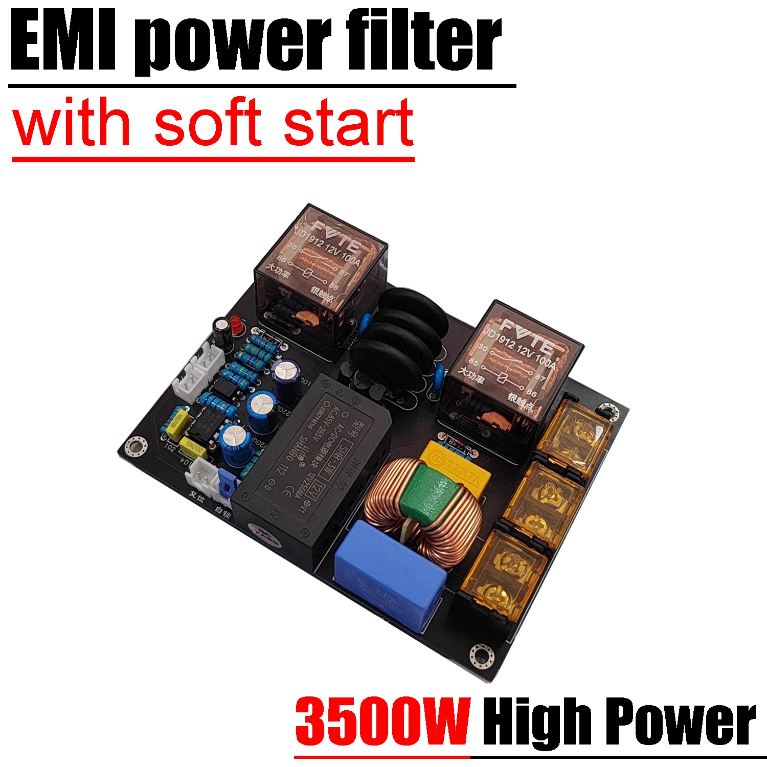 3500W EMI Power Filter + Soft Start Board AC 110V 220V FOR For Speaker Amplifier