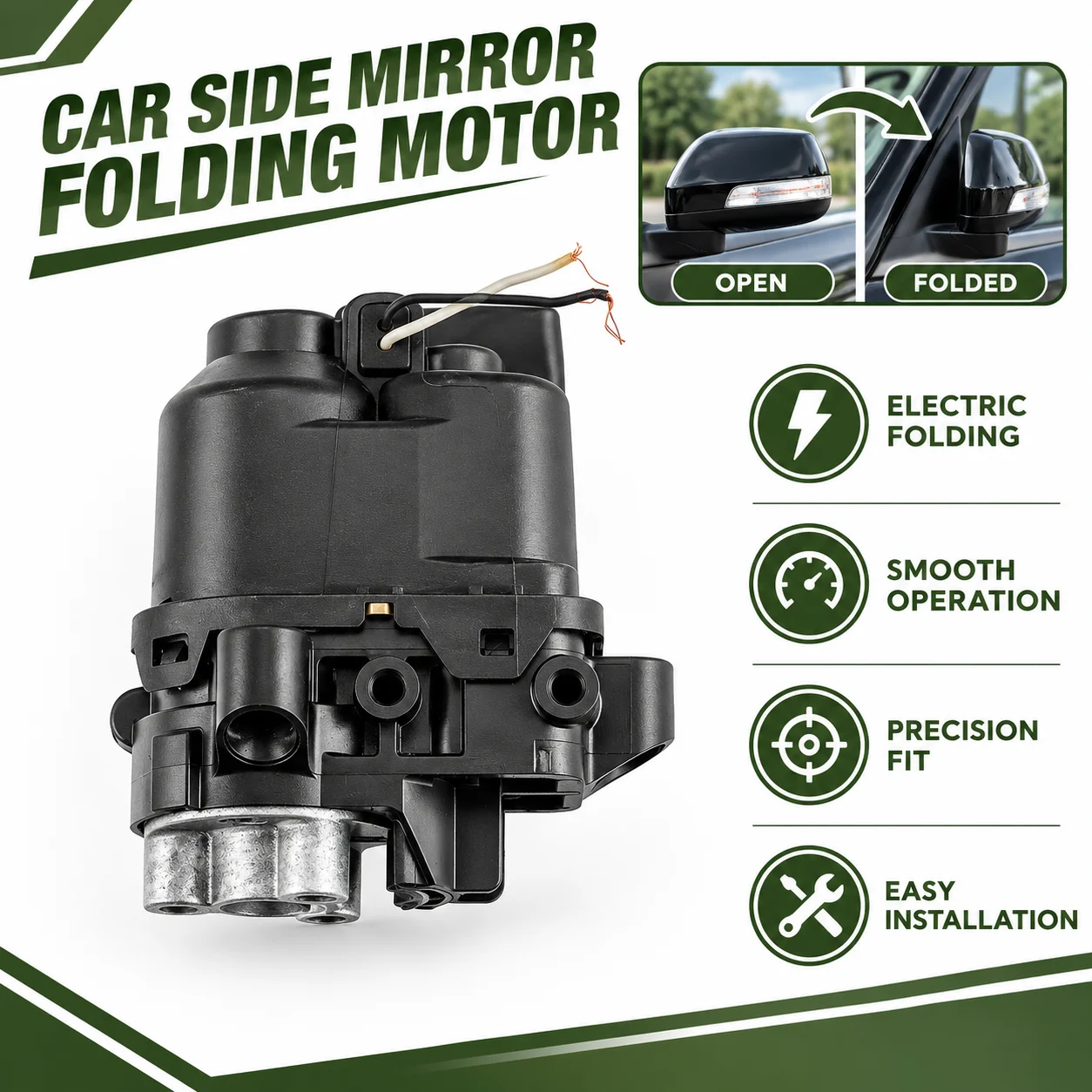 For Honda Accord Amaze Odyssey Passport Ridgeline BR-V City GM6 Vehicle Side Rearview Mirror Assembly Power Fold Motor Actuator