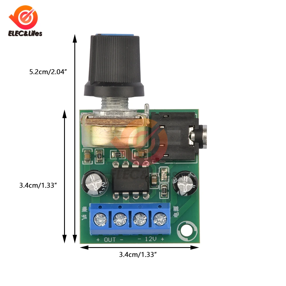 DC 3V-12V LM386 Mono Mini Power Amplifier Board YX1667 Audio Power Amplifier Board Adjustable Volume Mini Power Amplifier Module