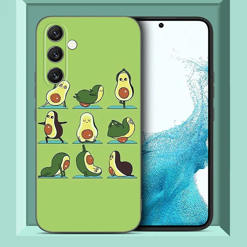 Cute Happy Avocado Case For Samsung A13 A22 A24 A32 4G A23 A25 A34 A35 A52S A53 A54 A55 A73 5G A12 A14 A15 A31 A33 A50 A51 A72