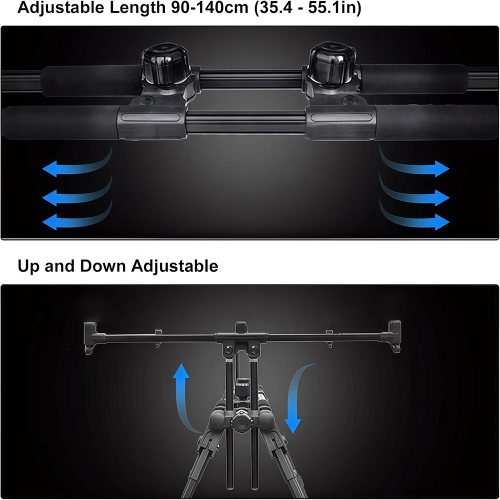 JSFUN  Adjustable 5-Rod Fishing Rod Stand – 90-140cm Extendable Tripod Foldable with 70cm Rod Holders for Shore Fishing view 4