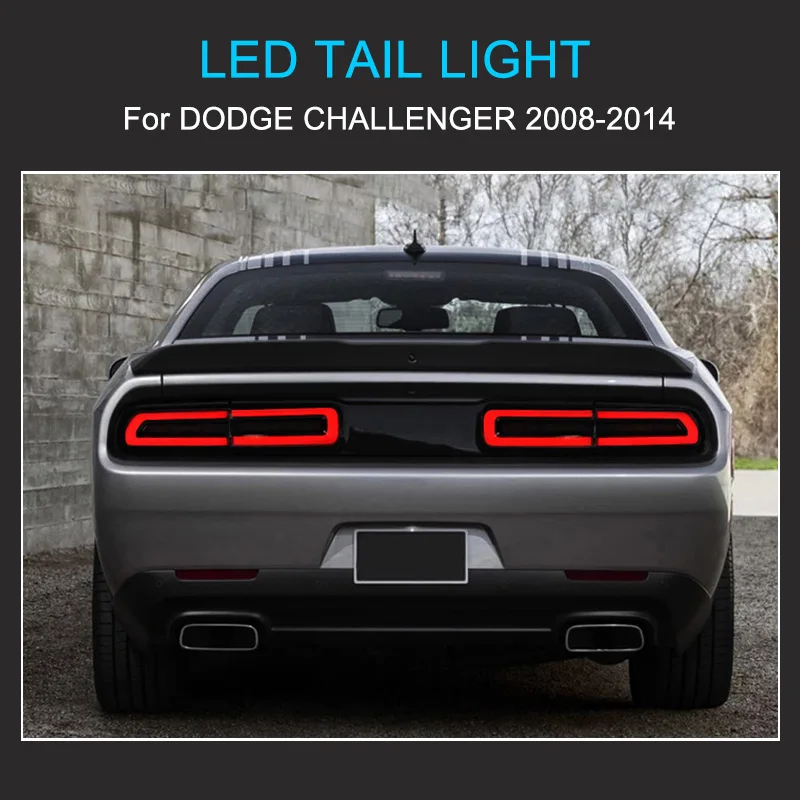 Zespół świateł tylnych LED do Dodge Challenger 2008-2014 Światła tylne Plug and Play z czerwoną / żółtą dynamiczną lampą tylną LED