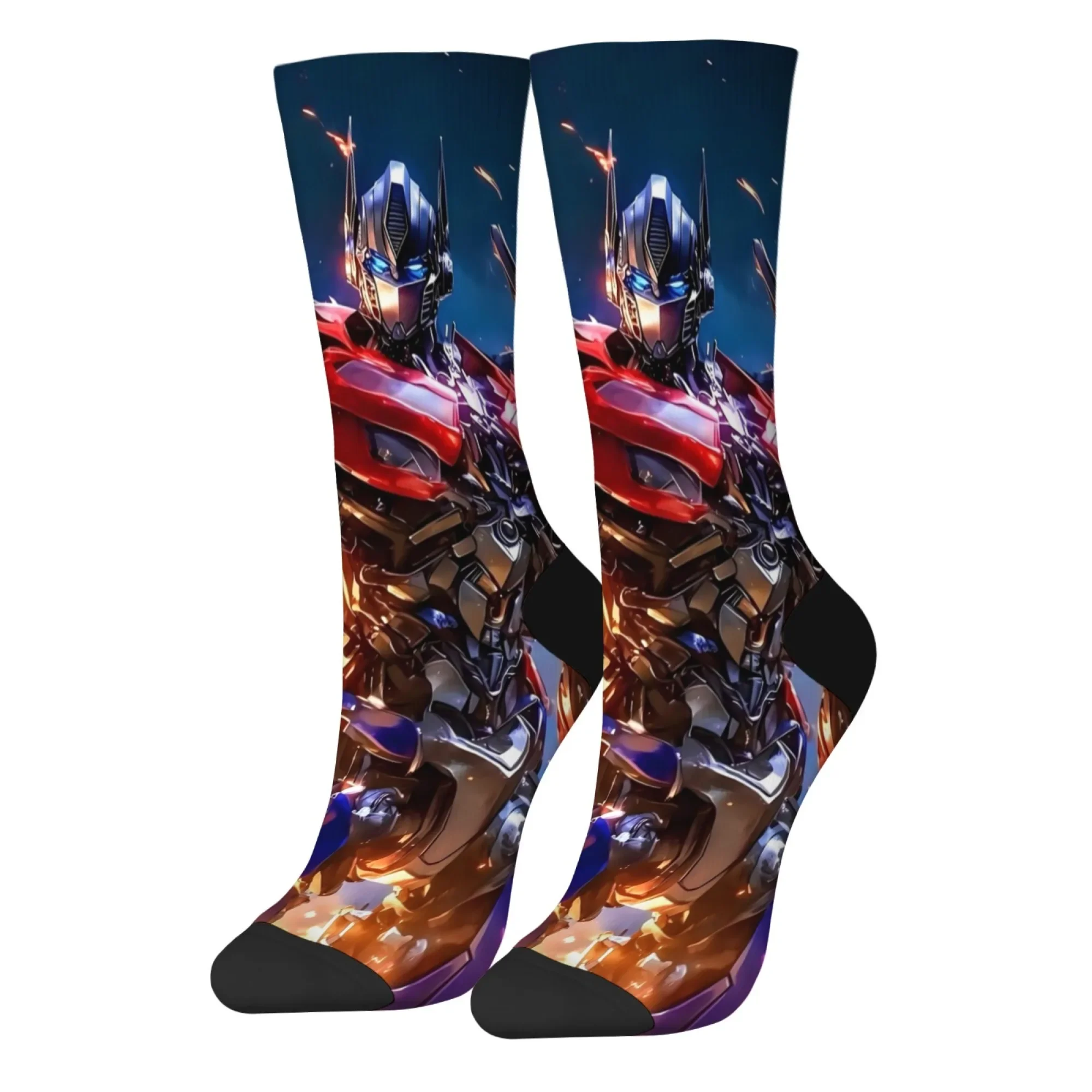 

Мужские носки Harajuku в стиле ретро, аниме, автоботы, удобные нескользящие новинки, забавные компрессионные носки Happy, подарок для вечеринки, езды на велосипеде