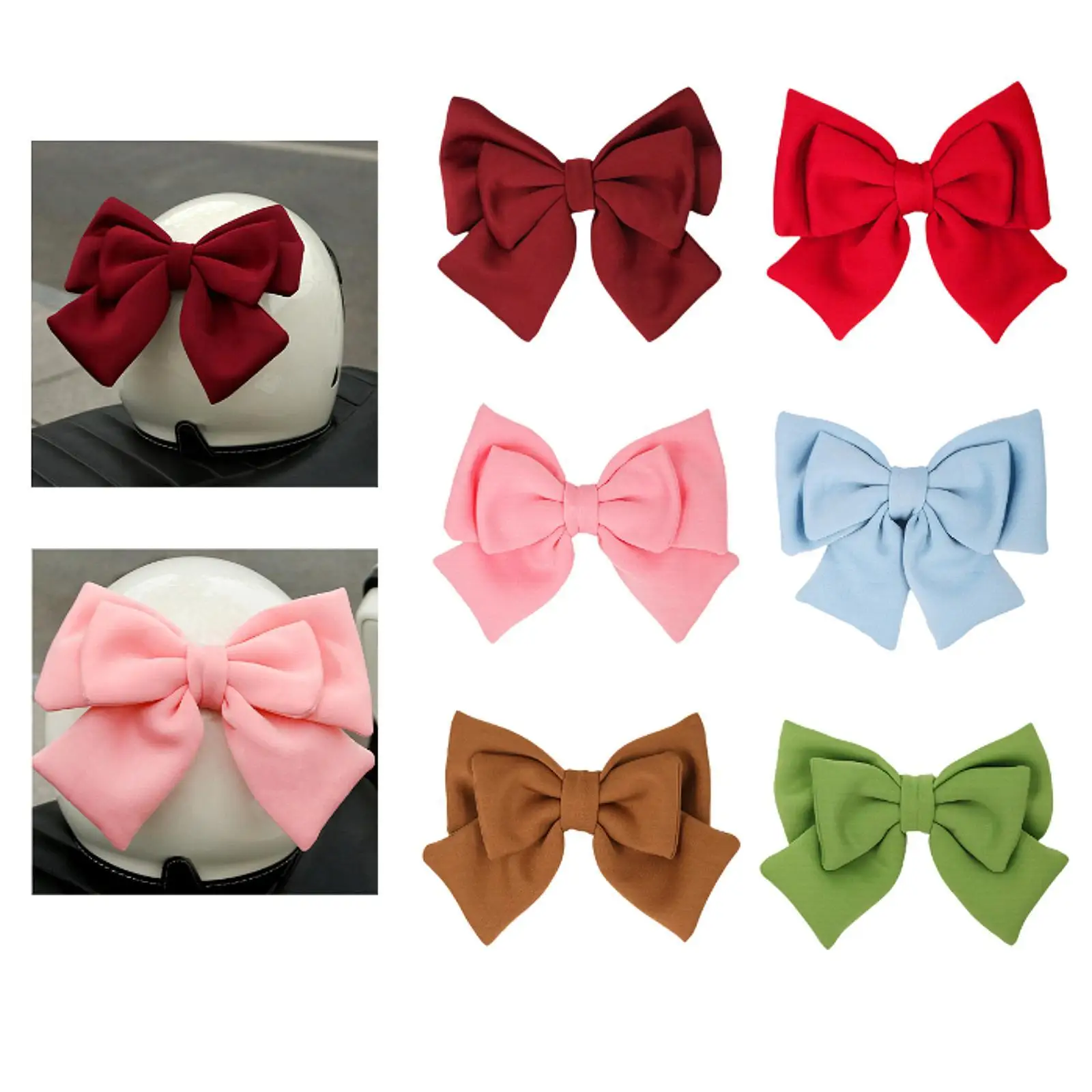 

Helmet Bow Decoration Lightweight Decorative Accessories Solid Color Decoration for Skiing Biking Riding Motorcycle Skating