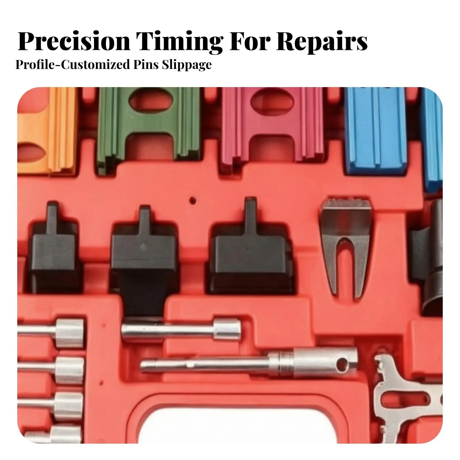 Rugged Timing Belt Locking Tool Kit | Molded Carrying Case, Heavy Duty Carbon Steel, Engine Timing Tool Set, for Garage