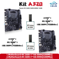 ZSUS A320 Motherboard Set Kit With Ryzen R5 2600/3600 CPU DDR4 1*16GB 3200MHz memory AM4 Motherboard  M.2 NVME