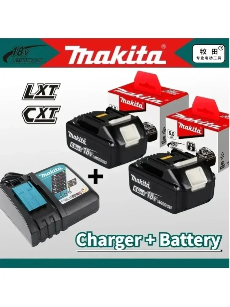 100% Original Makita 18V Akku 6000mAh, mit LED, wiederaufladbarer Lithium-Akku, für Makita 18V Werkzeuge, Ersatzakku für Bohrmaschinen