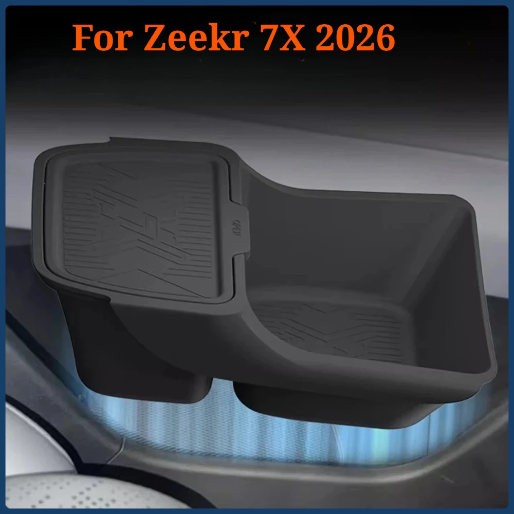 2026 Zeekr 7X TPE Center Console Storage Box Lower Layer Organizer Tray Anti-Scratch Interior Car Accessories