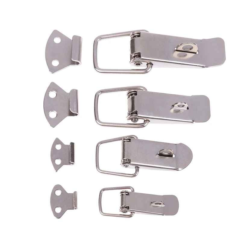 1PC Stainless Steel Duckbill Spring Clamp Door Lock Toolbox Toggle Clamp Wooden Box Metal Latch Lock Wooden Box Security Buckle