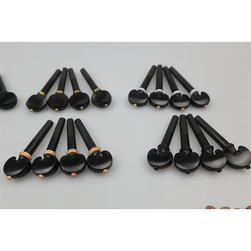 1 set Violin Pegs Ebony Jujube Rose wood String Tuning Key Tuners Pins 4/4 Full size