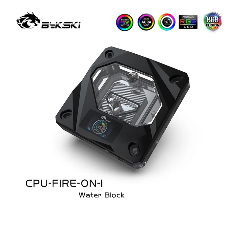 Bykski CPU Water Cooling Block Use for INTEL LGA1156/1155/1151/1150 RGB/A-RGB LED Light Support 5V 3PIN /4PIN 12V To Motherboard