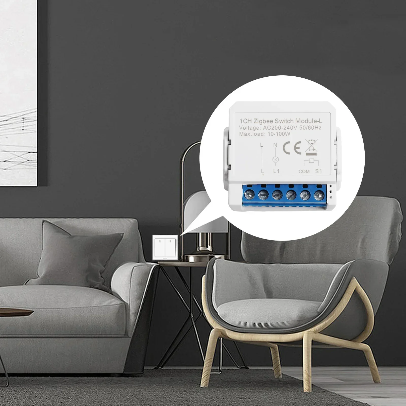 

Automated Lighting 39 * 39mm Fire On off Switch Flame Retardant Switch Module Automation State Memory Function