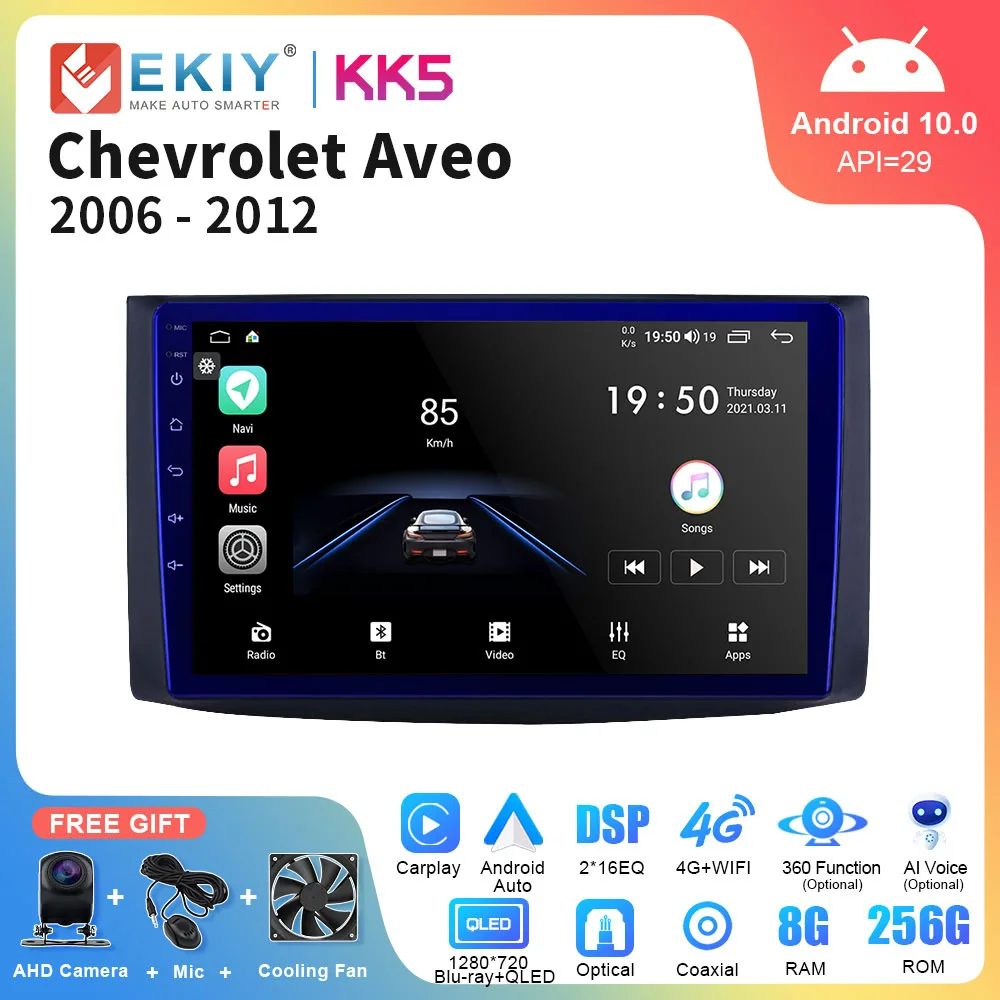 

EKIY KK5 Android10 For Chevrolet AVEO T250 2006 - 2012 Car Radio Android Auto Multimedia Player GPS Track Carplay 2 din Stereo