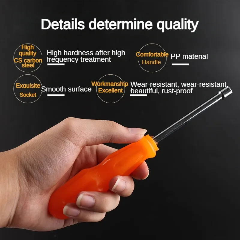 Socket Screwdriver Carbon Steel Hex Socket Wrench Deepening Socket Driver Adjustment Tool Nut Driver Wrench Hand Tool