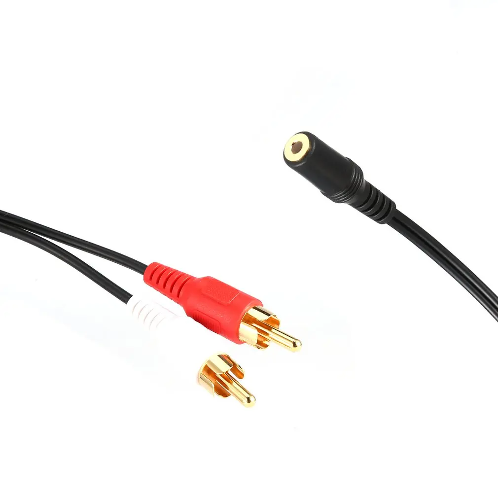 3,5 mm jack naar 2 RCA-audiokabels Universele stereo mannelijk naar RCA mannelijk Coaxiale AUX Y-adapter voor laptop TV DVD-versterker Mp3-luidspreker