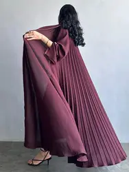 Eid Kimono plissettato aperto Abaya Dubai Luxury 2024 turchia abito modesto musulmano Kebaya Islam abbigliamento per le donne Robe Femme Musulmane