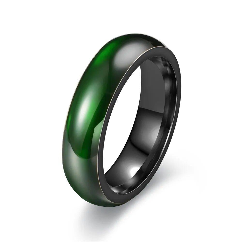 6mm 316L Stainless steel Ring for Men And Women Hot Movie Rings Center Cool Green White Wide Jade Color Men Ring JR2065