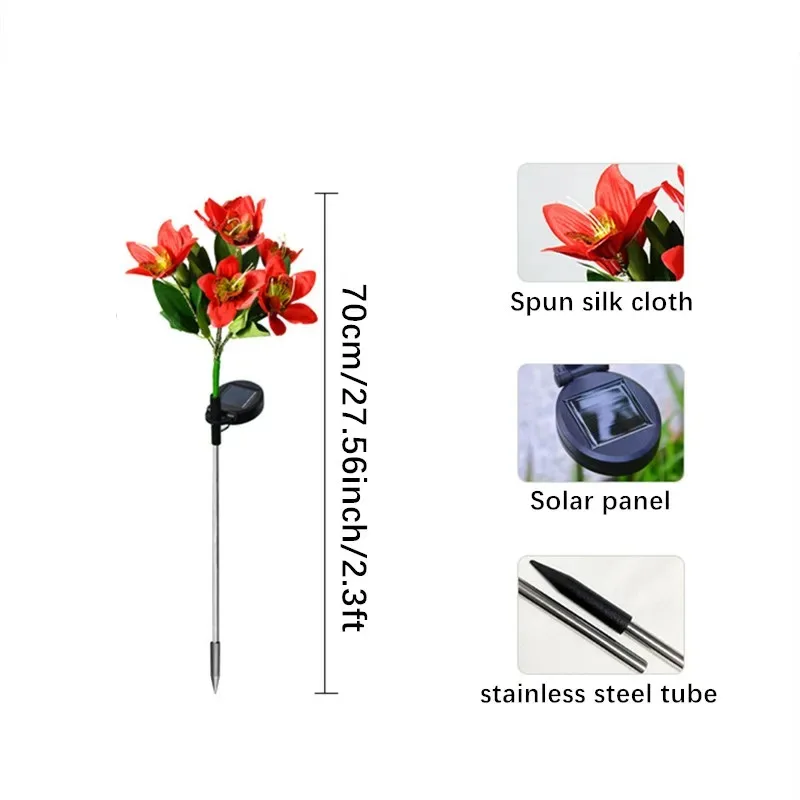 Orchid Ground LED Light Artificial Flower Lamp Holiday Garden Summer Wedding Party Outdoor Yard Patio Decoration Solar Lawn Lamp view 5