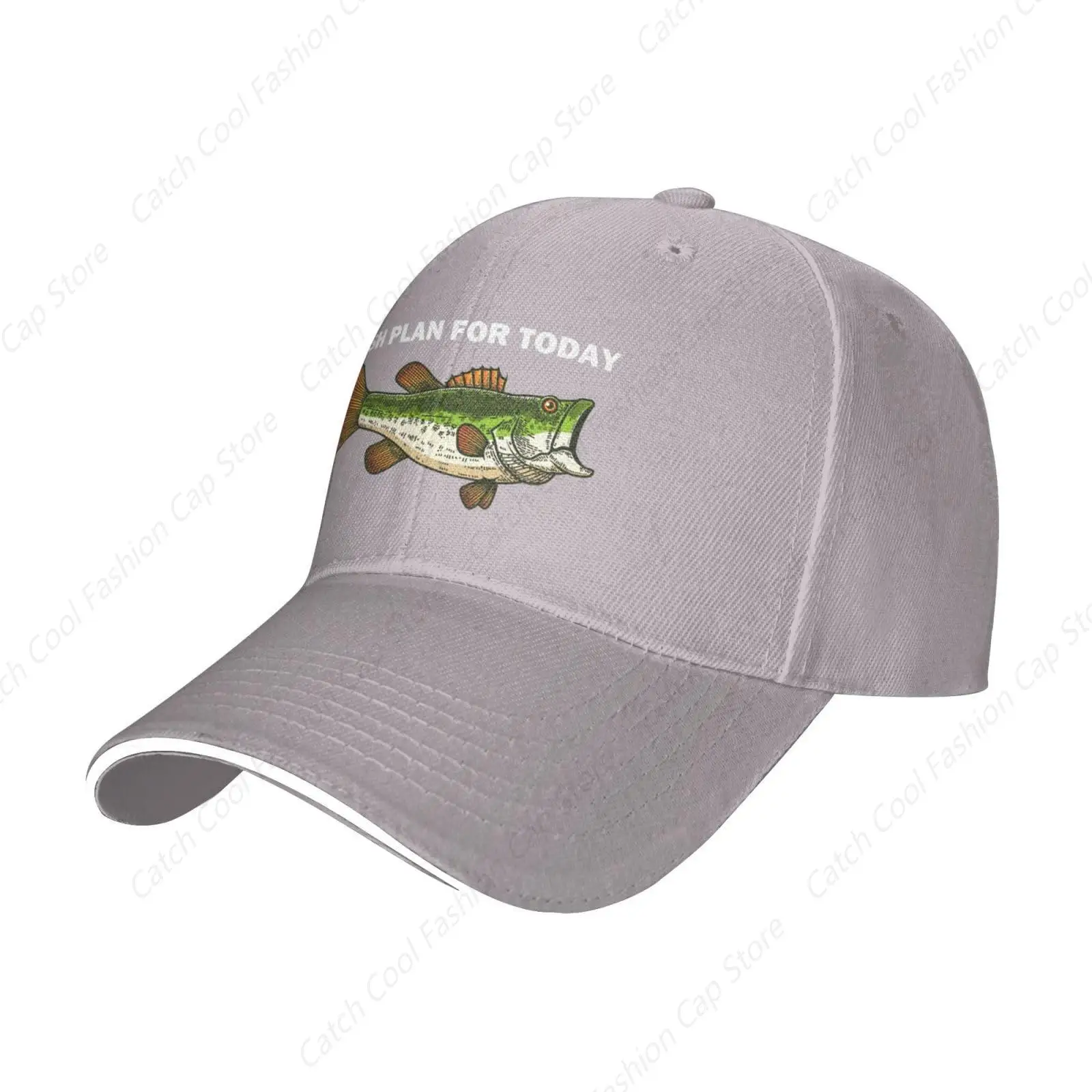 Fish Plan for Today Baseball Cap Sandwich Brim Hats for Men Women Adjustable Caps Casual Hip-hop Daily Sports