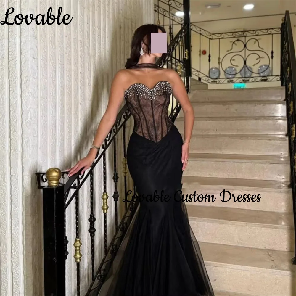 فستان حفلات الزفاف في دبي مخصص على شكل قلب حورية البحر فستان مكشكش للنساء أنيق فاخر بطول الأرض وسحاب حتى فساتين لحفلة موسيقية