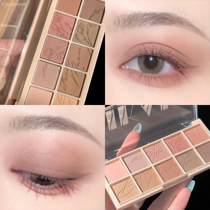 Paleta de sombras de maquillaje, sombra de ojos con purpurina, mate, Color tierra, Dikalu, colorida