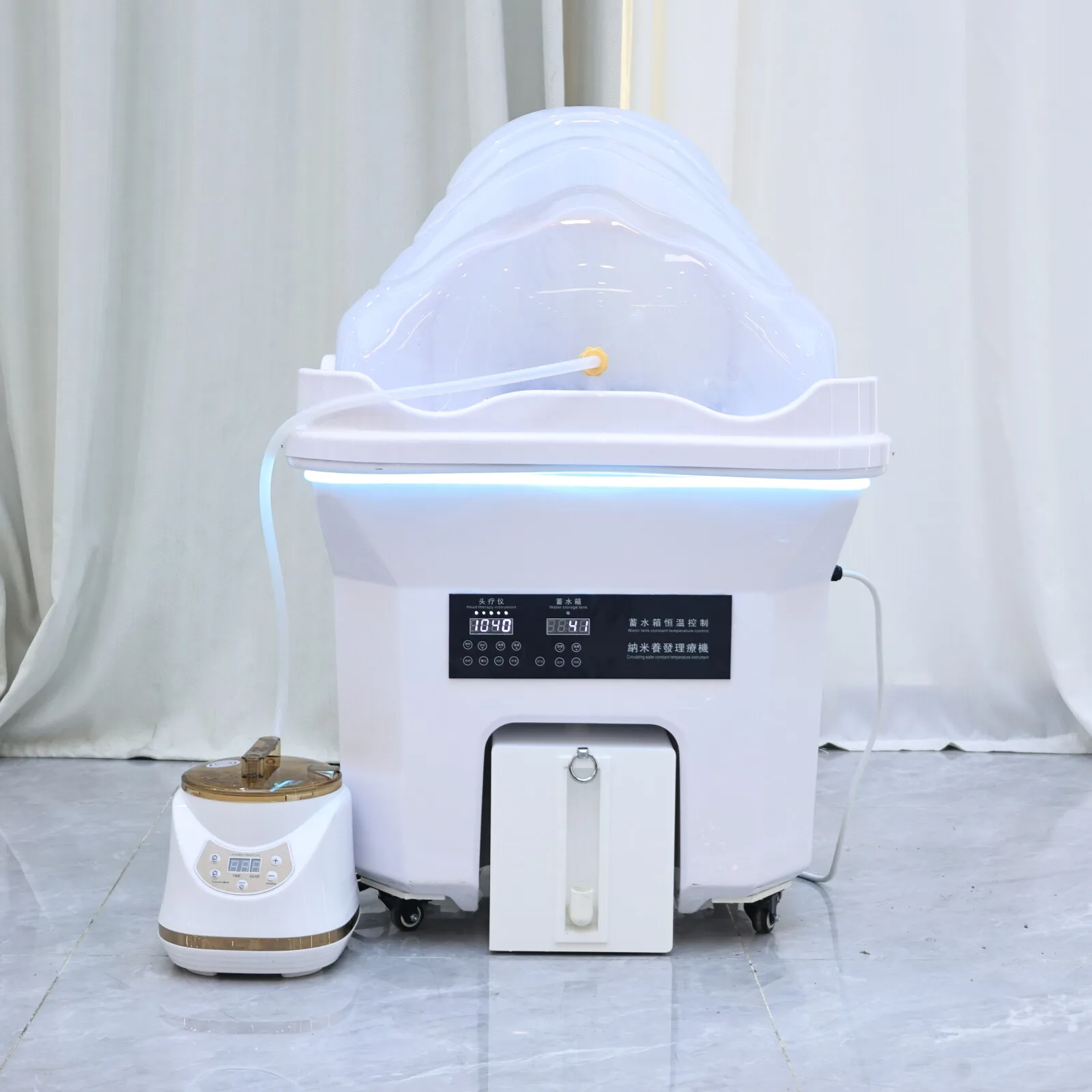 Head SPA Fumigación y lavabo de champú, ciclo de agua, tanque de almacenamiento de agua con calefacción portátil de 60 L, caja de drenaje, entrega de 2 a 10 días