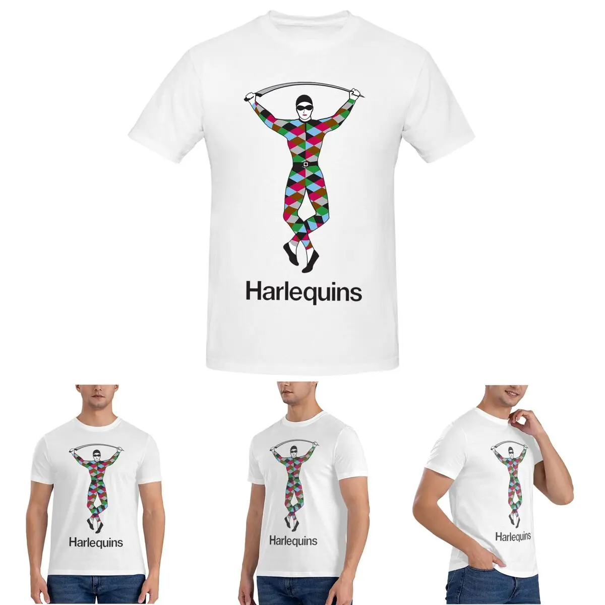 

Мужская футболка Harlequins-Merch, хлопковые футболки большого размера, мужские футболки с коротким круглым вырезом, летняя одежда, топы, S-6XL