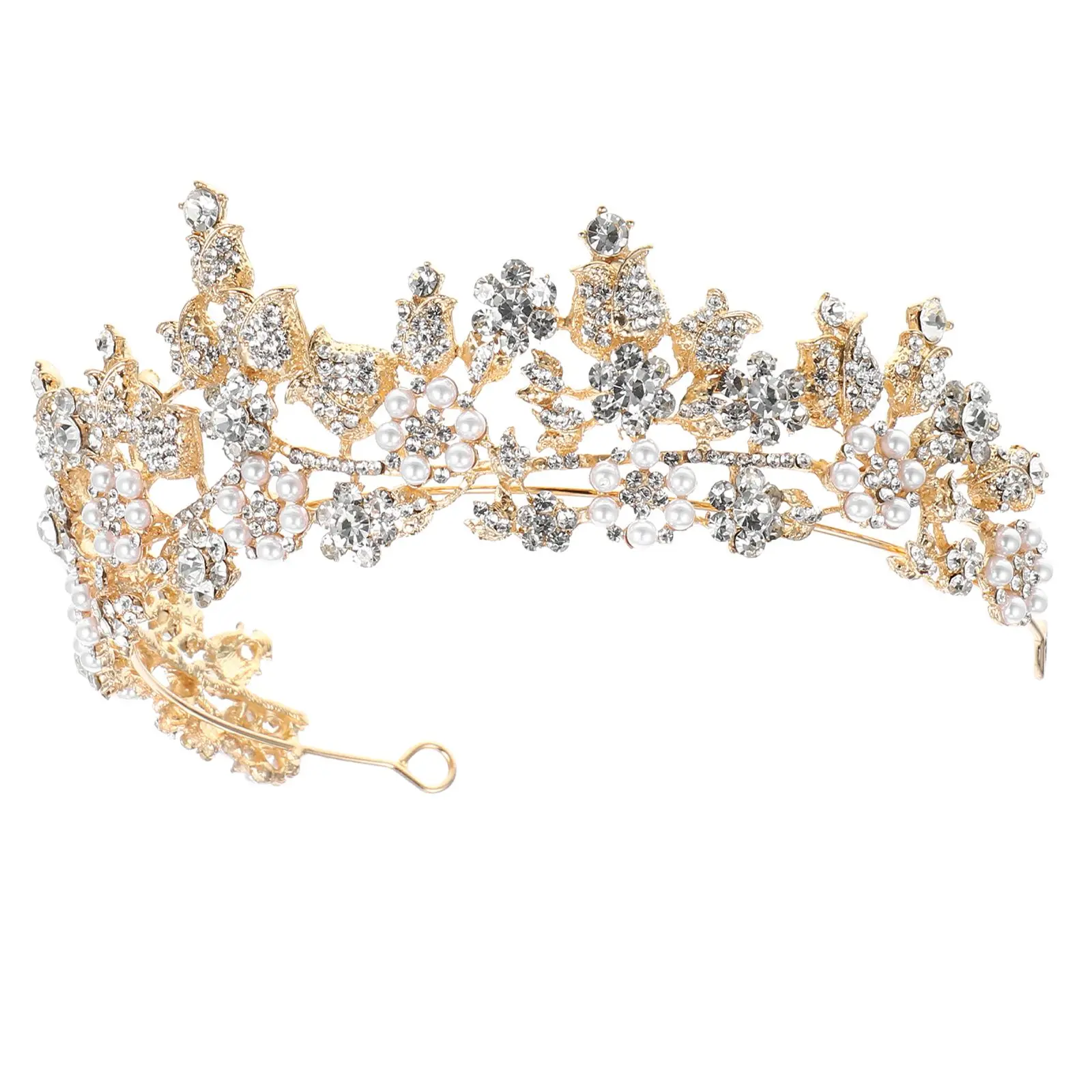

Wedding Crown Rhinestone Pearl Bridal Tiara Hair Accessories Prom Party Bridal Tiara Elegant Shiny Comfortable