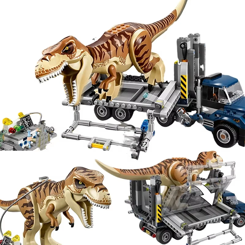 

Compatible Brands Brick Sets Dinosaur World Series Building Block 75933 Tyrannosaurus Rex Transporter Car Toys Children ﻿