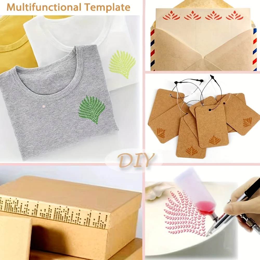 مجموعة استنسل الكيك مكونة من 4 قطع - تصميمات هندسية زهرية لتزيين كعكة الزفاف