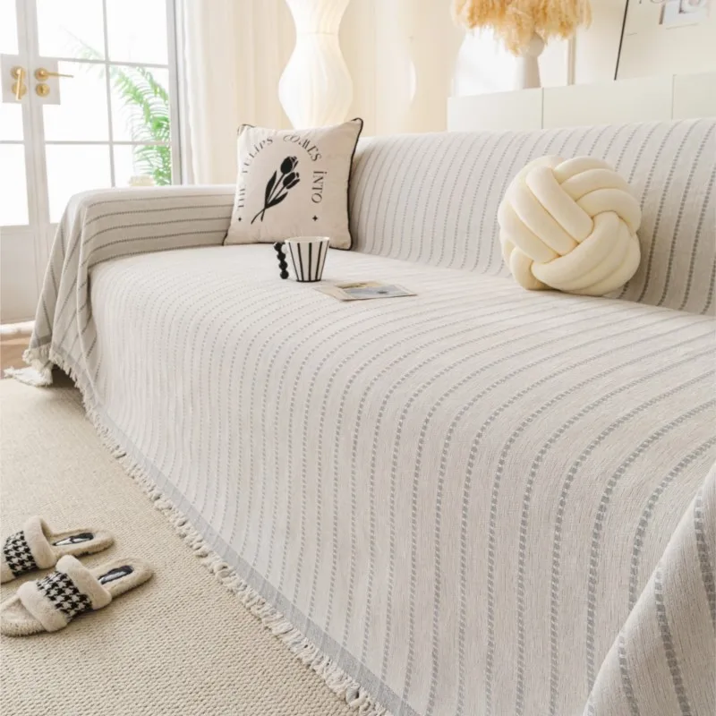 

2025 All-season Camping Picnic Blanket Striped Sofa Cover housses de canapé Sofa Covers Chenille Sofa Mats Throw Blankets Mats