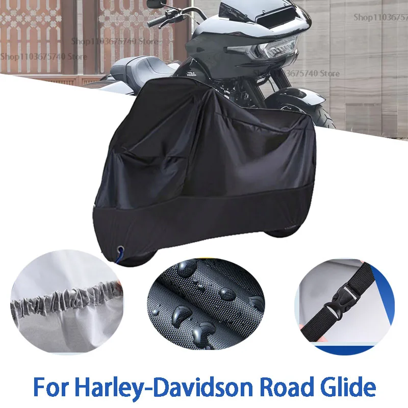 

Motorcycle Full Covers For Harley-Davidson Road Glide Car Outdoors Sun Protection Dust No Ear Thickened Oxford Clothcover