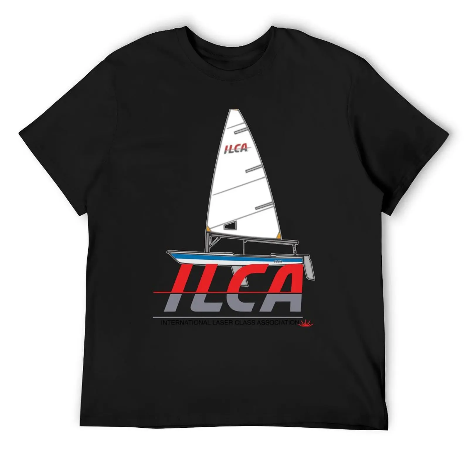 Bestseller- Laser sailboat on ILCA logo - laser sailing dinghy T-Shirt sweat customs custom shirt summer tops Men's t-shirts