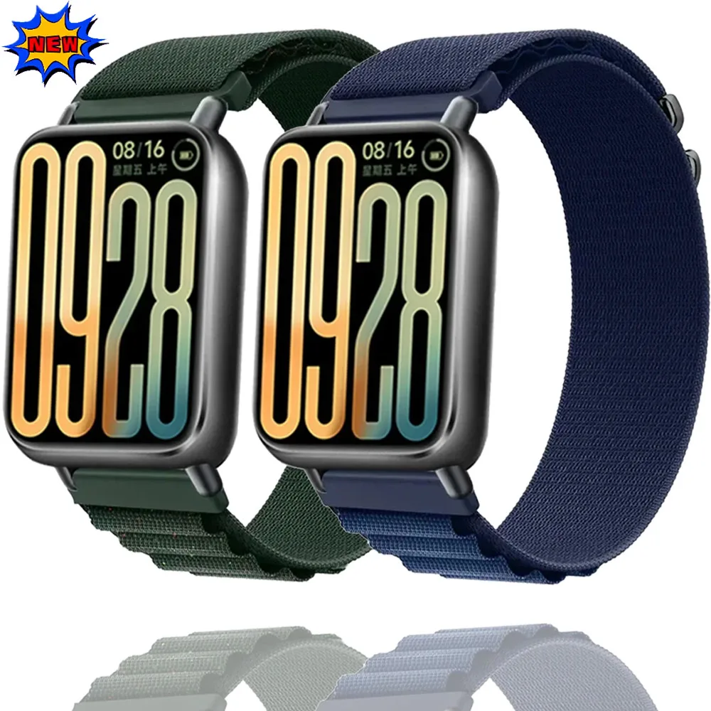 حزام رياضي من النايلون جبال الألب لساعة Xiaomi Mi Band 9 8 Pro مريح للتنفس سوار معصم Redmi Watch 4 5 Correa Accessories