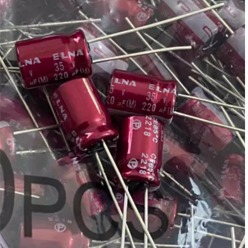5PCS 220UF 35V Audio Capacitor 35V 220UF 8X12 RA3 Purple Red Robe