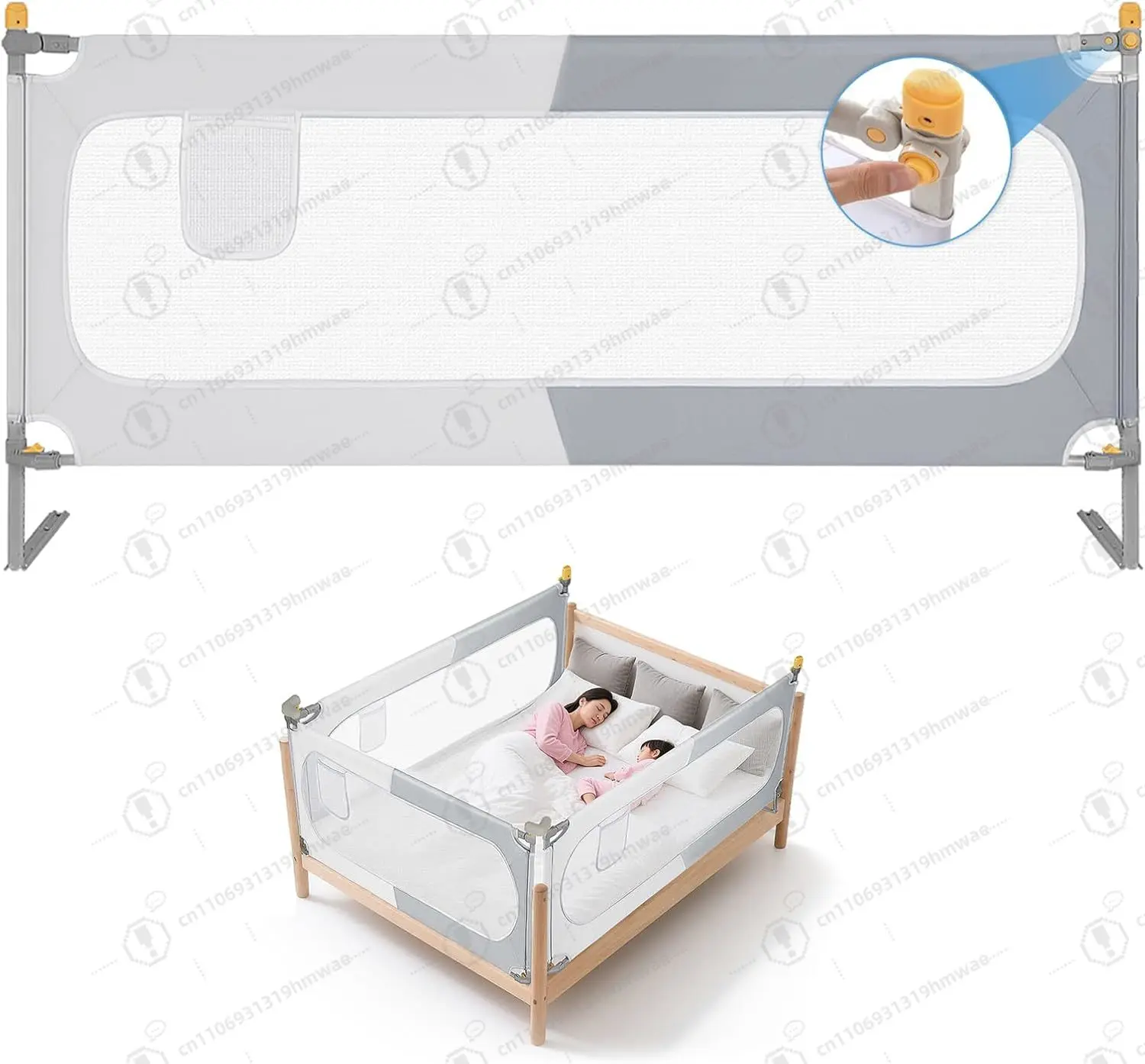 1-x-120-cm-bed-safety-gate-bed-fall-protection-kids-foldablefall-protection30-way-height-adjustable-bed-rail